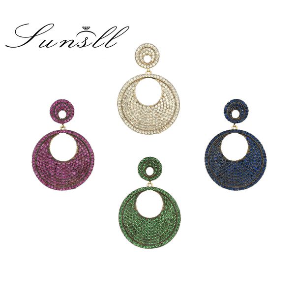 sunsll golden color copper pins multicolor cubic zirconia drop earrings women's party fashion jewelry cobre cz brincos, Silver
sunsll golden color copper pins multicolor cubic zirconia drop earrings women's party fashion jewelry cobre cz brincos, Silver
