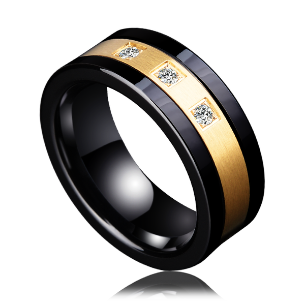 wedding rings arrival 8mm width black tungsten engagement high polished gold color brushed finishing inlay three pcs white cz stones, Slivery;golden
wedding rings arrival 8mm width black tungsten engagement high polished gold color brushed finishing inlay three pcs white cz stones, Slivery;golden