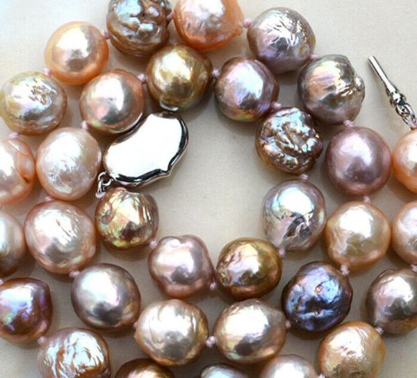 chains natural 12-13mm pink purple reborn baroque edison pearl knot necklace 18", Silver
chains natural 12-13mm pink purple reborn baroque edison pearl knot necklace 18", Silver