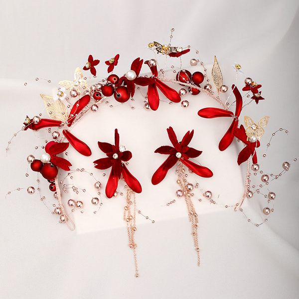 forseven romantic red flower crystal pearls earrings hairbands headband for women bride noiva wedding hair jewelry accessories, Silver
forseven romantic red flower crystal pearls earrings hairbands headband for women bride noiva wedding hair jewelry accessories, Silver
