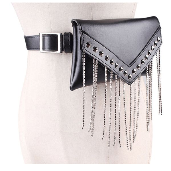 pu leather crystal tassel mini-bag with pu leather waist belt personality women new fashion tide all-match, Black;brown
pu leather crystal tassel mini-bag with pu leather waist belt personality women new fashion tide all-match, Black;brown