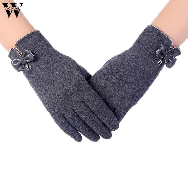 fashion winter gloves women flower full finger amazing aug18, Blue;gray