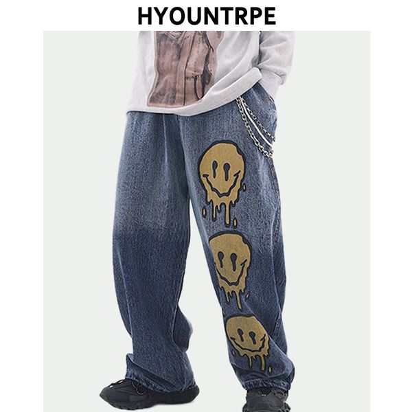 high street graffiti printed denim pants mens elastic waist loose straight jeans hip hop streetwear casual wide legs joggers, Blue
high street graffiti printed denim pants mens elastic waist loose straight jeans hip hop streetwear casual wide legs joggers, Blue