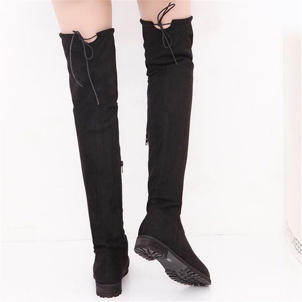 34-43 slim boots over the knee high suede women long boots women's fashion winter thigh high shoes woman botas mujer, Black
34-43 slim boots over the knee high suede women long boots women's fashion winter thigh high shoes woman botas mujer, Black
