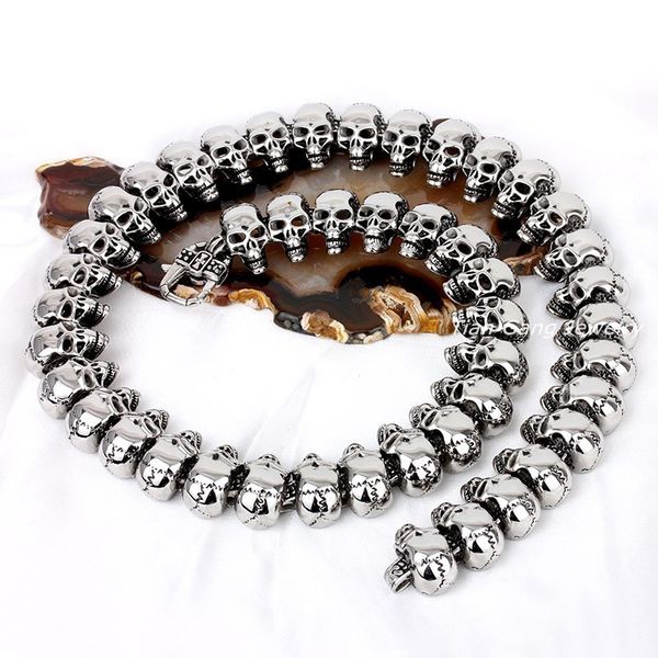 chains necklace mens skull chain stainless steel retro gothic hip hop punk skeleton fashion jewelry on the neck, Silver
chains necklace mens skull chain stainless steel retro gothic hip hop punk skeleton fashion jewelry on the neck, Silver