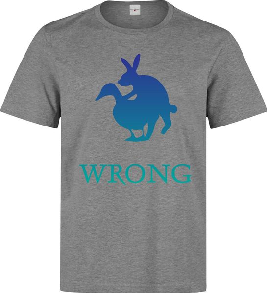 wrong duck and rabbit styled slogan men's (woman's available) grey t shirt top
wrong duck and rabbit styled slogan men's (woman's available) grey t shirt top