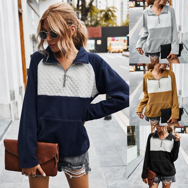 2020 зима элегантный женщины толстовки casual zipper длинные рукава лоскутная сыпучие толстовка, Black
2020 зима элегантный женщины толстовки casual zipper длинные рукава лоскутная сыпучие толстовка, Black