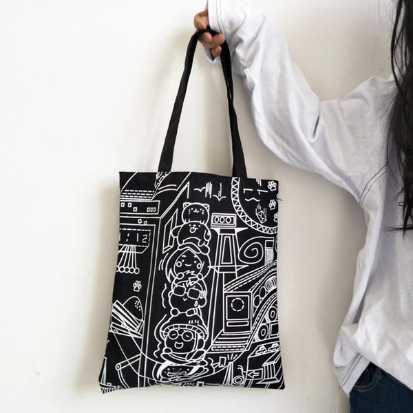 simple handbag fashion women canvas printing art reusable shoulder bags sac a main handle shopping bags torebka#t3
simple handbag fashion women canvas printing art reusable shoulder bags sac a main handle shopping bags torebka#t3
