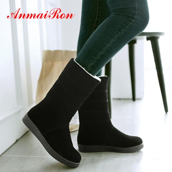 boots anmairon low round toe slip-on snow cow suede sewing shoes woman flat with black polyurethane velvet solid
boots anmairon low round toe slip-on snow cow suede sewing shoes woman flat with black polyurethane velvet solid
