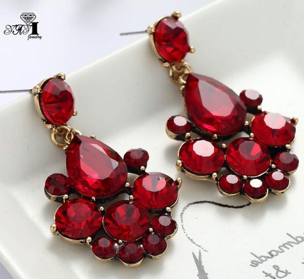 yayi jewelry new red glass gray rhinestone dangle crystal earring women's fashion ancient gold color gem earrings 1164, Silver
yayi jewelry new red glass gray rhinestone dangle crystal earring women's fashion ancient gold color gem earrings 1164, Silver