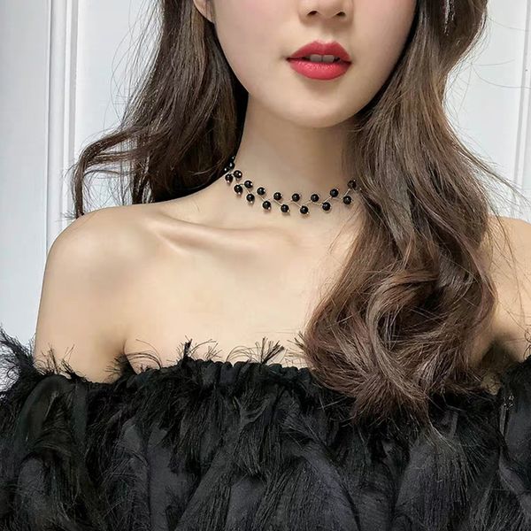 pendant necklaces korean trendy elegance black necklace cross strand charm simulated pearl bead choker for women jewelry, Silver
pendant necklaces korean trendy elegance black necklace cross strand charm simulated pearl bead choker for women jewelry, Silver