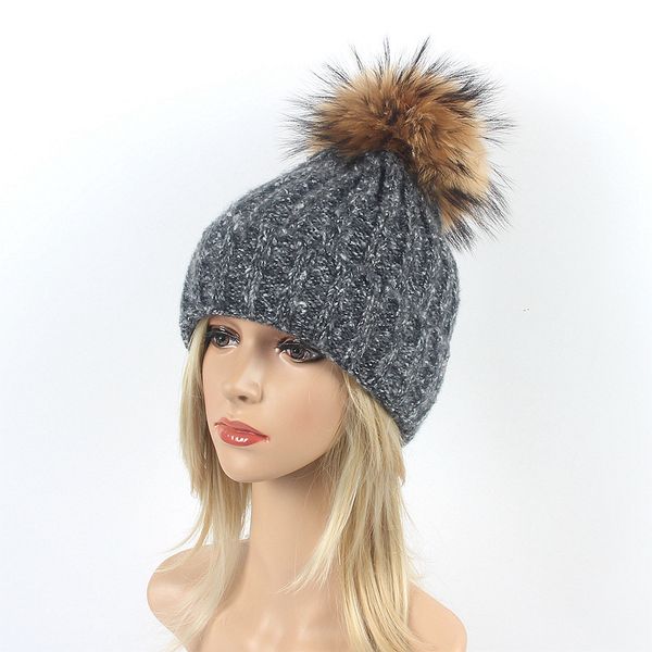 beanie/skull caps winter women's cashmere beanie hat fashion real pompon beanies fur female warm with natural genuine raccoon cap, Blue;gray
beanie/skull caps winter women's cashmere beanie hat fashion real pompon beanies fur female warm with natural genuine raccoon cap, Blue;gray