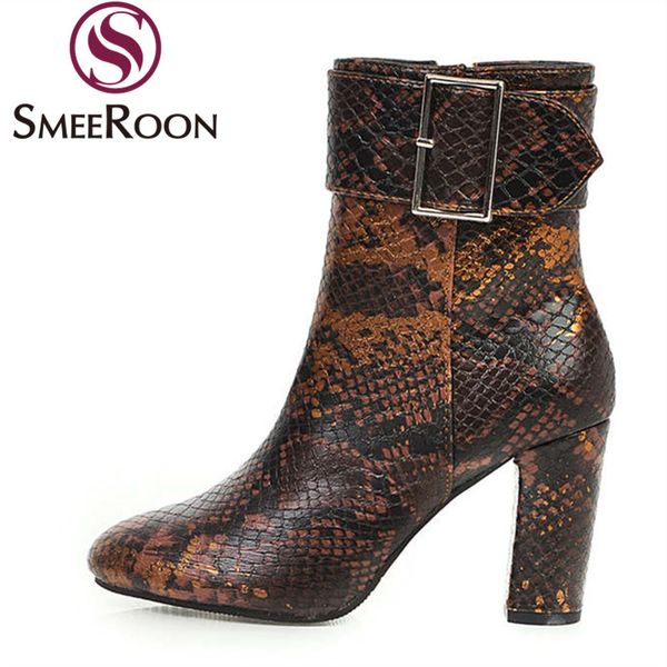 boots smeeroon big size 34-43 women snake print autumn winter shoes buckle square high heels ladies ankle, Black
boots smeeroon big size 34-43 women snake print autumn winter shoes buckle square high heels ladies ankle, Black