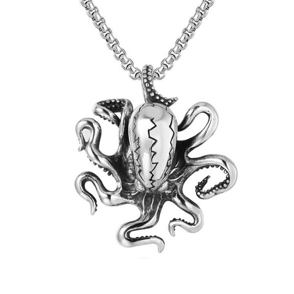 pendant necklaces stainless steel vintage deep sea creatures ocs necklace punk rock men's marine life jewelry gift, Silver
pendant necklaces stainless steel vintage deep sea creatures ocs necklace punk rock men's marine life jewelry gift, Silver