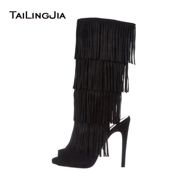 women boots 2020 autumn casual black suede tassel peep toe slingbacks zipper high heel sandals comfortable large size us 4-15.5
women boots 2020 autumn casual black suede tassel peep toe slingbacks zipper high heel sandals comfortable large size us 4-15.5