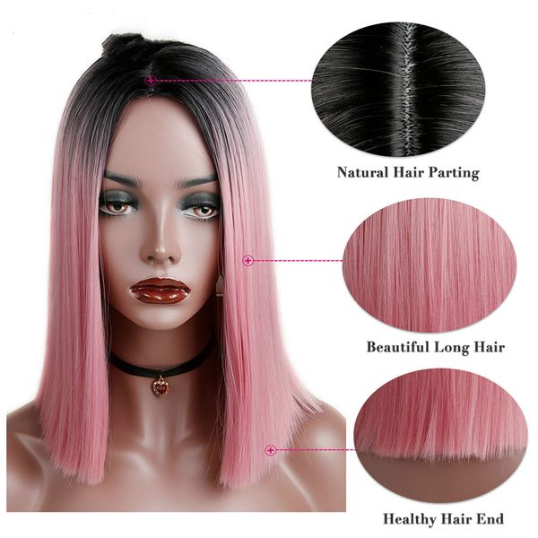 ombre pink/brown/grey straight shoulder length synthetic wigs heat resistant hair for black/white women cosplay or party
ombre pink/brown/grey straight shoulder length synthetic wigs heat resistant hair for black/white women cosplay or party
