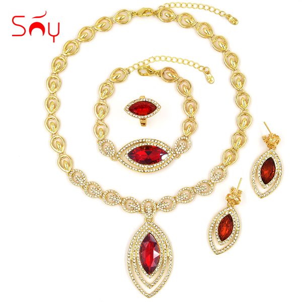 sunny jewelry vintage jewelry red cubic zirconia bridal women set wedding water drop necklace earrings ring bracelet, Silver
sunny jewelry vintage jewelry red cubic zirconia bridal women set wedding water drop necklace earrings ring bracelet, Silver