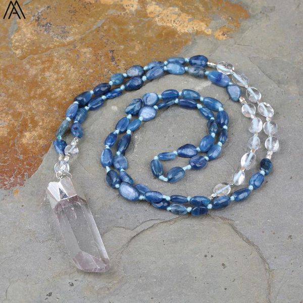 natural blue kyanite nugget chip beads yoga necklace,white quartz spike pendant beads handmade knot necklace n0270amcg, Silver
natural blue kyanite nugget chip beads yoga necklace,white quartz spike pendant beads handmade knot necklace n0270amcg, Silver