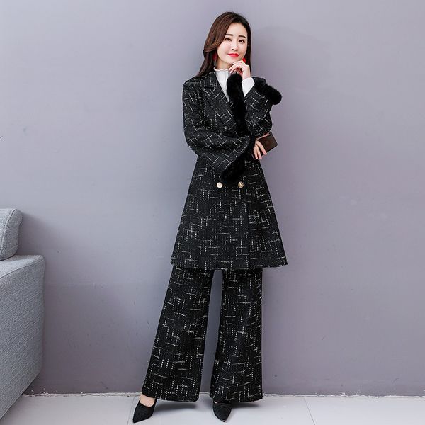 women's two piece pants ladies black suits formal 2 set wide leg and double breasted long blazer autumn winter office trench coat & tro, White
women's two piece pants ladies black suits formal 2 set wide leg and double breasted long blazer autumn winter office trench coat & tro, White