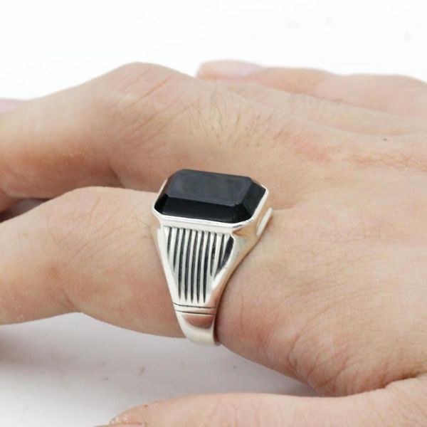 cluster rings 925 sterling silver turkish black men ring with natural onyx stone geometric for male women thai jewelry, Golden;silver
cluster rings 925 sterling silver turkish black men ring with natural onyx stone geometric for male women thai jewelry, Golden;silver