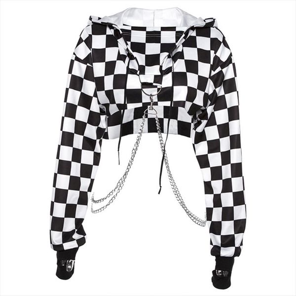 women plaid casual streetwear sweatshirt hoodie crop jumper pullover stitching short loose sweatshirt plaid shirt, Black
women plaid casual streetwear sweatshirt hoodie crop jumper pullover stitching short loose sweatshirt plaid shirt, Black