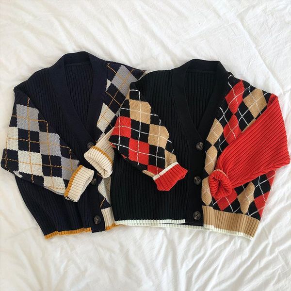 3 colors 2019 spring and autumn v neck color patchwork plaid sweater womens knitted cardigans womens (x180, White;black
3 colors 2019 spring and autumn v neck color patchwork plaid sweater womens knitted cardigans womens (x180, White;black