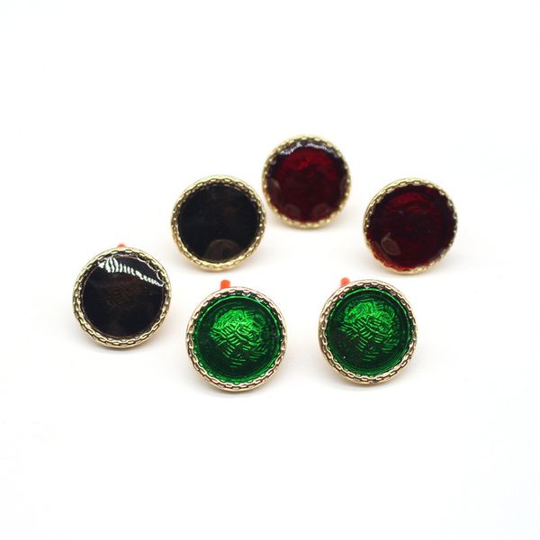 stud european vintage enamel earrings geometric round burgundy black green earstud for women jewelry 2021, Golden;silver
stud european vintage enamel earrings geometric round burgundy black green earstud for women jewelry 2021, Golden;silver