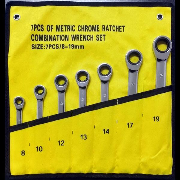 8-19mm 7pc ratchet combination wrenches set hand tools torque wrench spanner for repair
8-19mm 7pc ratchet combination wrenches set hand tools torque wrench spanner for repair