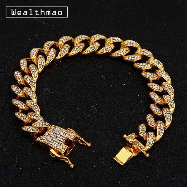 link, chain 13mm men's luxury rhinestone gold silver color hip hop iced out bling bracelet bangle cuban link bracelets jewelry 8", Black
link, chain 13mm men's luxury rhinestone gold silver color hip hop iced out bling bracelet bangle cuban link bracelets jewelry 8", Black