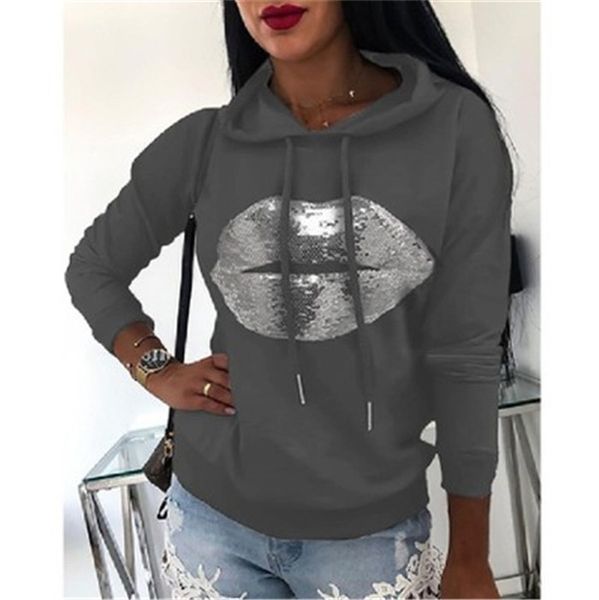 autumn and winter new fashion casual lip printing loose hooded long sleeve women's sweater kg-323, Black
autumn and winter new fashion casual lip printing loose hooded long sleeve women's sweater kg-323, Black