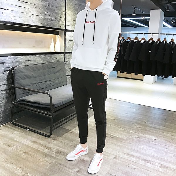 men's spring and autumn suit sweater sweater hooded fashion korean fashion casual sportswear two-piece suit 8hzvc, Black
men's spring and autumn suit sweater sweater hooded fashion korean fashion casual sportswear two-piece suit 8hzvc, Black