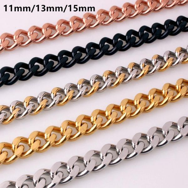 chains 11/13/15mm fashion jewelry 316l stainless steel mutil-color cuban curb link chain mens womens necklace or bracelet 7-40", Silver
chains 11/13/15mm fashion jewelry 316l stainless steel mutil-color cuban curb link chain mens womens necklace or bracelet 7-40", Silver