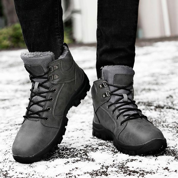 new men boots winter with fur 2020 warm snow boots men winter work shoes footwear fashion rubber ankle shoes 39-46, Black
new men boots winter with fur 2020 warm snow boots men winter work shoes footwear fashion rubber ankle shoes 39-46, Black