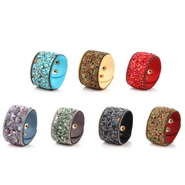 fashion natural crystal gravel bangle bracelet punk wide leather bracelets for party for women fashion accessories, Golden;silver
fashion natural crystal gravel bangle bracelet punk wide leather bracelets for party for women fashion accessories, Golden;silver