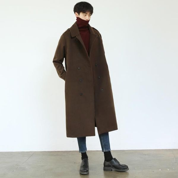 new 2020 fashion autumn winter men woolen coat long loose warm male overcoat double breasted windbreaker lx1379, Black
new 2020 fashion autumn winter men woolen coat long loose warm male overcoat double breasted windbreaker lx1379, Black