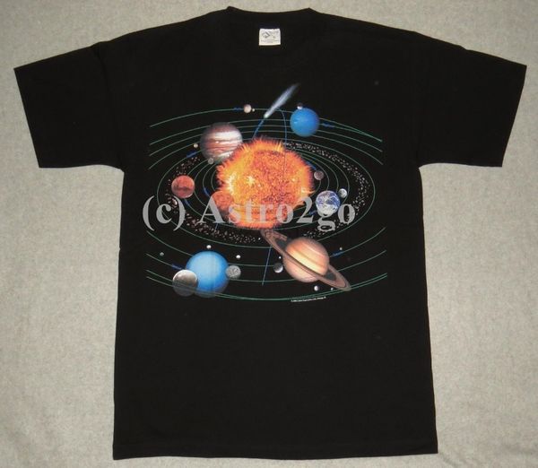 солнечная система с плутон-солнце планеты орбита кометы космической науки астрономия тенниской 2019 мода марка mens tops street wear t-ши