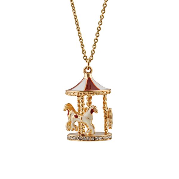 crystal carousel pendant necklace: sparkling sweater accessory for women on gold chain, Silver
crystal carousel pendant necklace: sparkling sweater accessory for women on gold chain, Silver