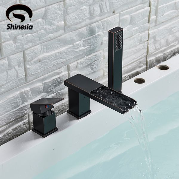 shinesia fashion deck mounted bath waterfall basin faucet black bronze wash basin tap bathroom sink and cold water mixer
shinesia fashion deck mounted bath waterfall basin faucet black bronze wash basin tap bathroom sink and cold water mixer