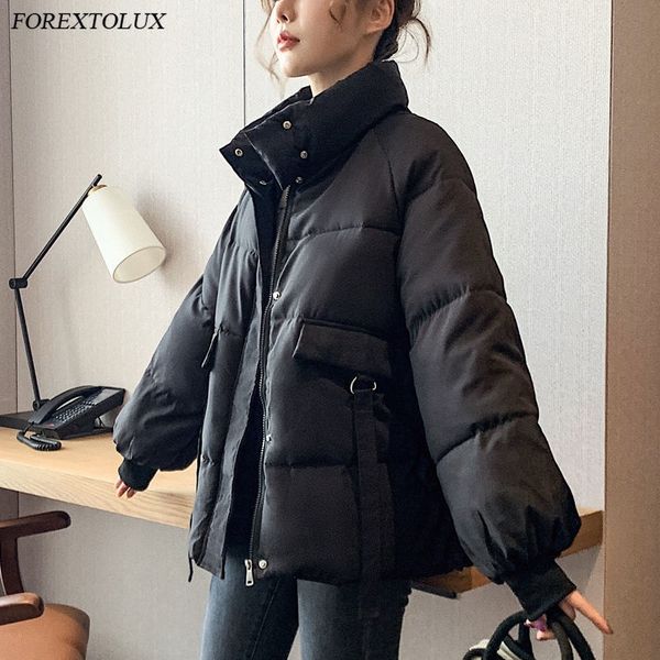 2020 women winter fashion warm thick jacket cute short style cotton padded parkas coat stand collar large solid teen overcoat, Black
2020 women winter fashion warm thick jacket cute short style cotton padded parkas coat stand collar large solid teen overcoat, Black