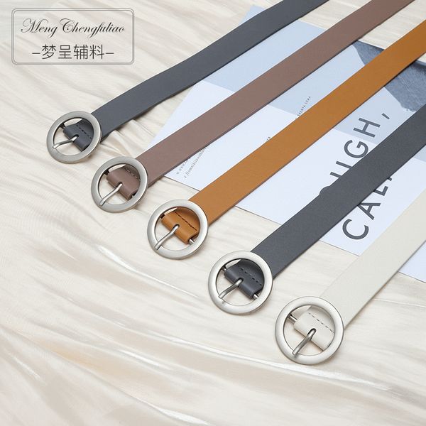 women round buckle pu belt waistband casual decorative metal pin female cool all -match fine, Black;brown
women round buckle pu belt waistband casual decorative metal pin female cool all -match fine, Black;brown