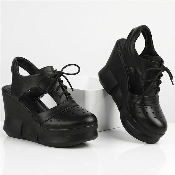 fashion sneakers women lace up cow leather platform wedges high heel gladiator roman sandals female round toe summer pumps shoes, Black
fashion sneakers women lace up cow leather platform wedges high heel gladiator roman sandals female round toe summer pumps shoes, Black