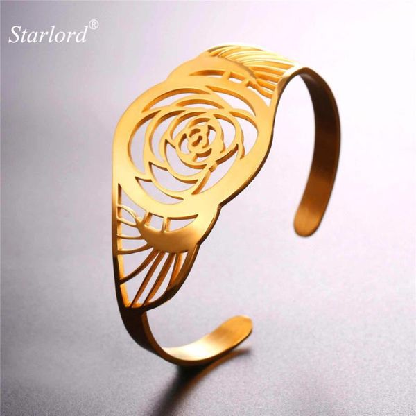starlord gold color bangle & hollow rose design shape never fade stainless steel trendy vintage bracelet/bangle for women gh2589, Black
starlord gold color bangle & hollow rose design shape never fade stainless steel trendy vintage bracelet/bangle for women gh2589, Black
