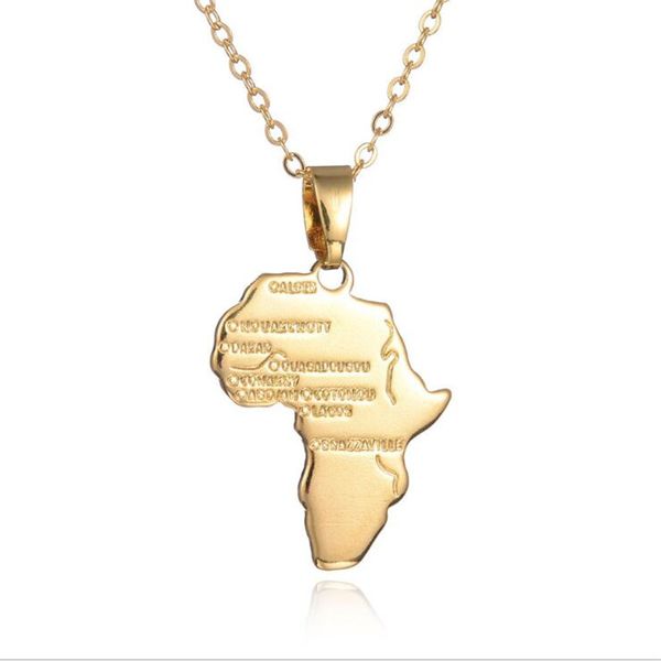 fashion african map letter necklace for women elegant lady gold pendant necklace european and american style female jewelry, Silver
fashion african map letter necklace for women elegant lady gold pendant necklace european and american style female jewelry, Silver