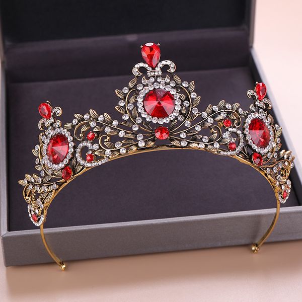 baroque red crystal wedding prom tiara bridal hair accessories princess princess pageant crown for bride, Golden;silver
baroque red crystal wedding prom tiara bridal hair accessories princess princess pageant crown for bride, Golden;silver