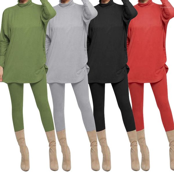 solid clothing suit women irregular two piece pants turtle neck long sleeve tshirt high waist slim trousers ladies, White
solid clothing suit women irregular two piece pants turtle neck long sleeve tshirt high waist slim trousers ladies, White