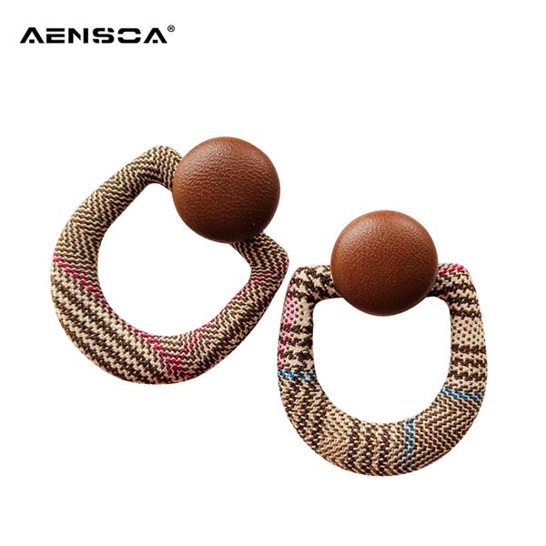 aensoa vintage winter geometric button pendant plaid stud earrings for women cotton fabric korea party jewelry big stud earrings, Golden;silver
aensoa vintage winter geometric button pendant plaid stud earrings for women cotton fabric korea party jewelry big stud earrings, Golden;silver
