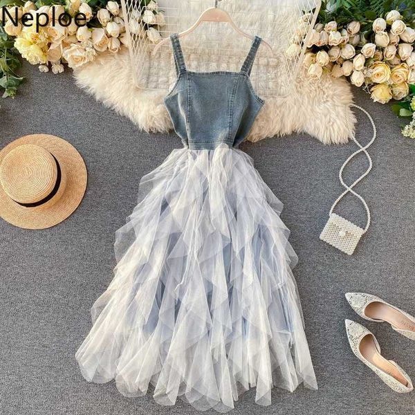 neploe denim mesh patchwork women dress kong-style square collar sleeveless camis vestidos high waist irregular dresses 80997, Black;gray
neploe denim mesh patchwork women dress kong-style square collar sleeveless camis vestidos high waist irregular dresses 80997, Black;gray