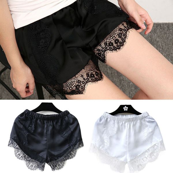 women the short pants elastic anti chafing lace thigh sock middle waist lace short pants mini shorts ing, White;black
women the short pants elastic anti chafing lace thigh sock middle waist lace short pants mini shorts ing, White;black
