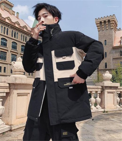 loose males casual outerwear winter mens warm down jackets contrast color stand collar mens thick jackets, Black
loose males casual outerwear winter mens warm down jackets contrast color stand collar mens thick jackets, Black