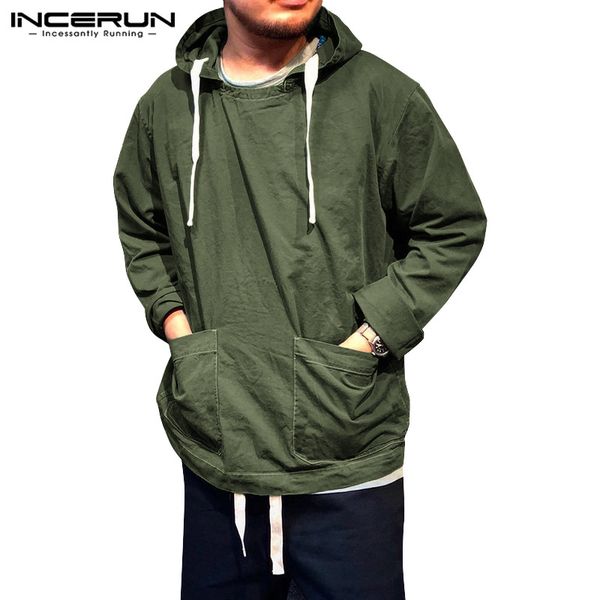 incerun casual mens hooded sweatshirts long sleeve stylish pockets 2020 vintage pullovers solid streetwear cotton mens hoodies, Black
incerun casual mens hooded sweatshirts long sleeve stylish pockets 2020 vintage pullovers solid streetwear cotton mens hoodies, Black